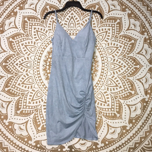 Dresses & Skirts - LIGHT BLUE SUEDE DRESS